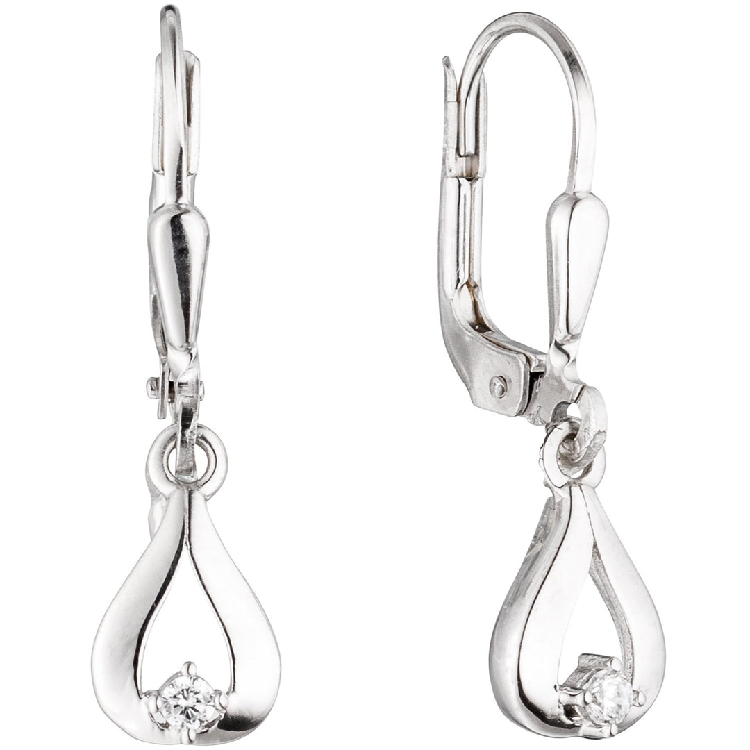 JOBO Damen-Ohrhänger Tropfen aus 333 Weissgold mit Zirkonia
