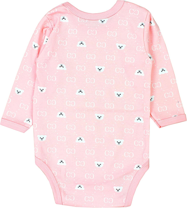 TupTam Mädchen Baby Body Langarm Unifarben 5er Pack 74 Dunkelblau Blumen Hellrosa Herzen Aprikose Bä