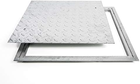 SA-40 Stahl Schachtabdeckung verzinkt begehbar 400 x 400 mm Tränenblech Schachtdeckel Deckel mit Rah