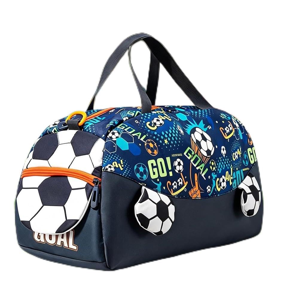 Sporttasche Kinder,Kinder Schwimmtasche,Blau-fussball Weekender Reisetasche,Sporttasche Jungen Mädch