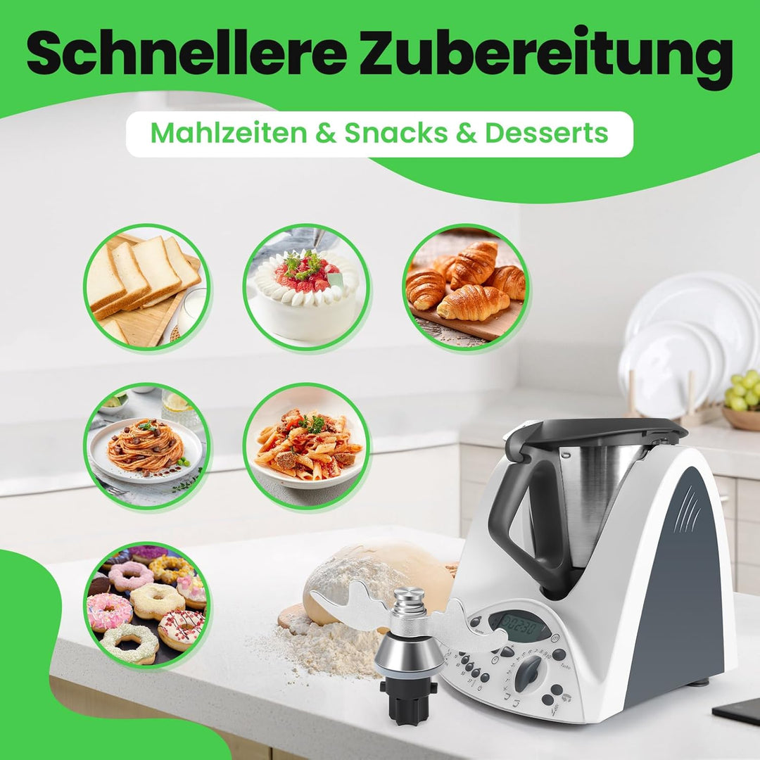 Teigmesser für Thermomix, Mixmesser Ersatz Zubehör passend für Thermomix TM31, Edelstahl-Teigmischme