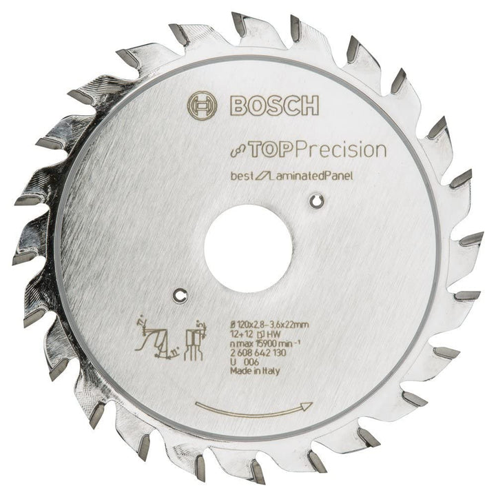 BOSCH Vorritzblatt Top Precision Best für Laminated Panel, 120 x 22 x 2,8-3,6 mm, 2608642130 120 x 2