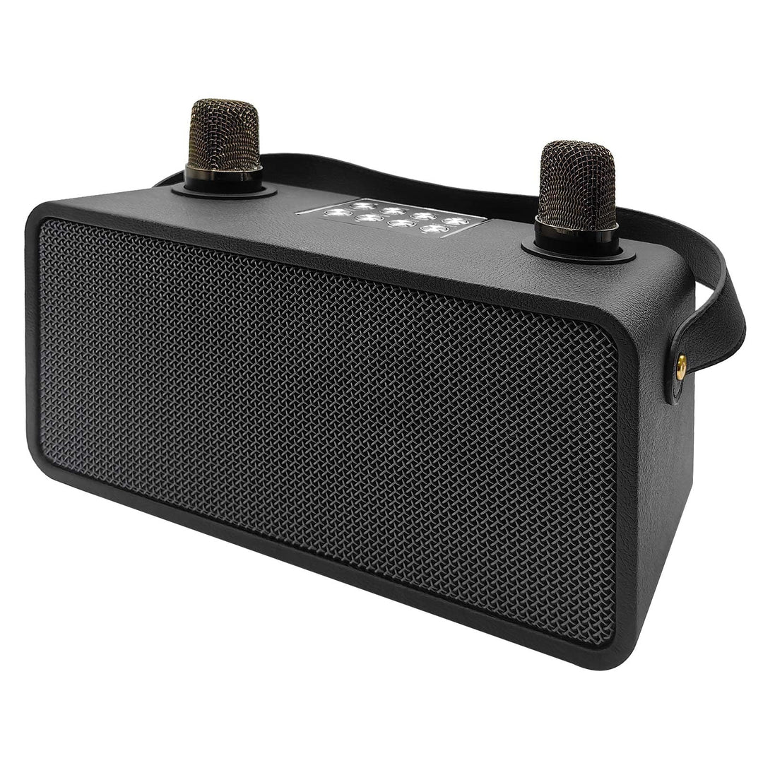 Karaoke-Maschine, Tragbarer Bluetooth-Lautsprecher mit 2 drahtlosen Mikrofonen, Karaoke-Mikrofon für