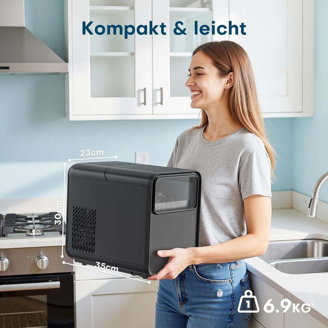 Eiswürfelmaschine Klein, Eiswürfelbereiter Ice Cube Maker, 9 Würfel in 6 Minuten fertig, Eiswürfelma