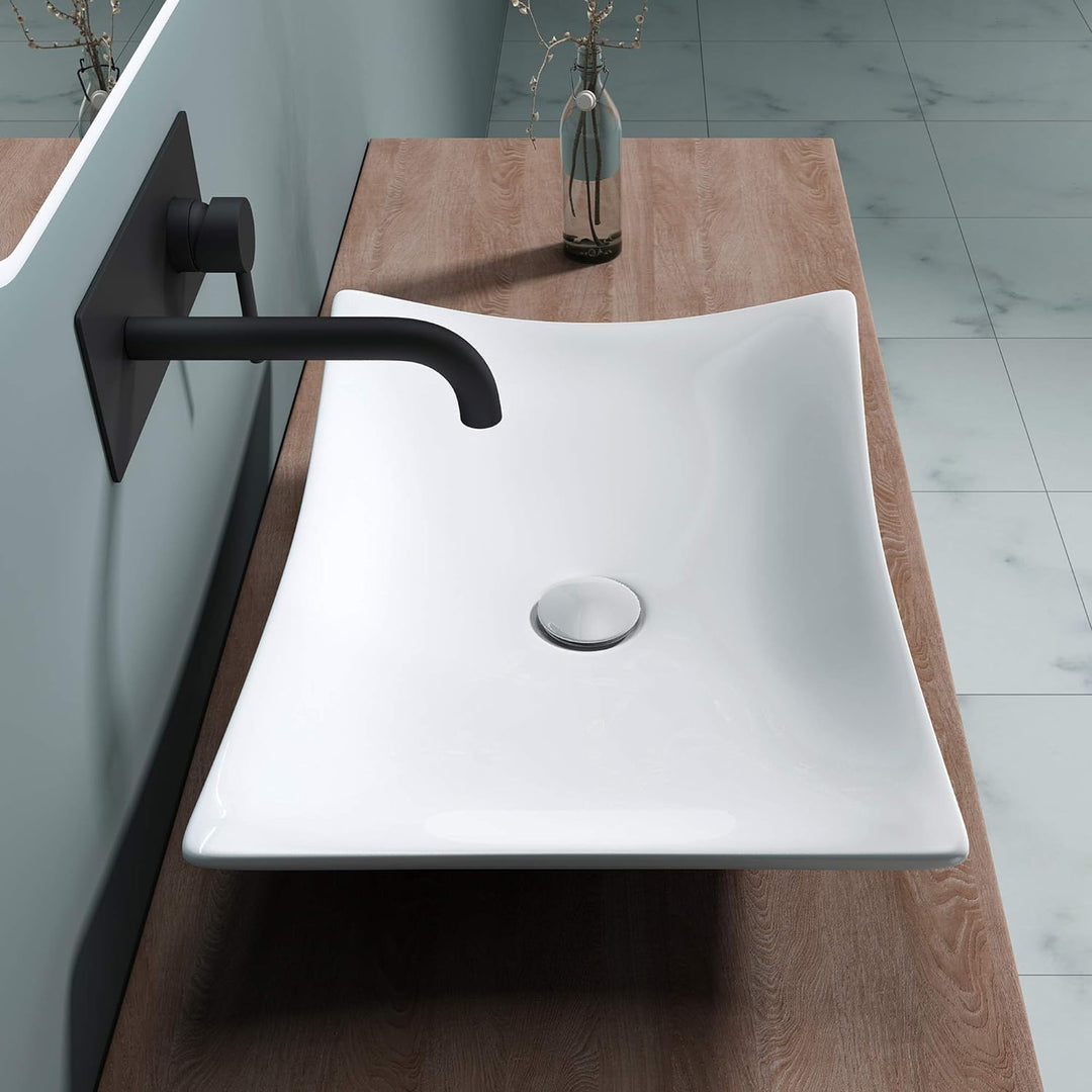 Sogood Brüssel910 Aufsatzwaschbecken, Keramik, weiss inkl. Nano-Versiegelung