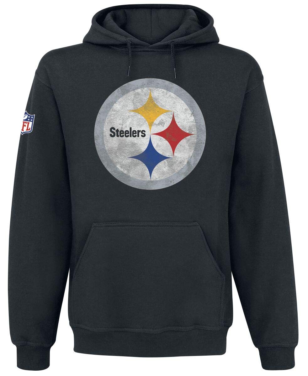 Majestic Athletic NFL Football Hoody Pittsburgh Steelers Hooded Sweater Logo Hyper Domestic M Schwar