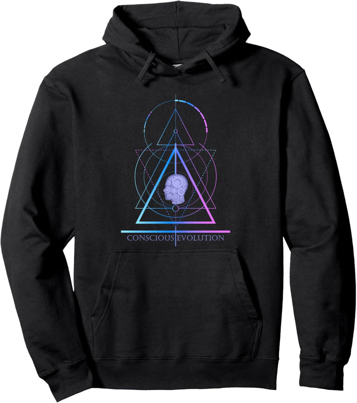 Conscious Evolution Sacred Geometrry Spiritual Pullover Hoodie