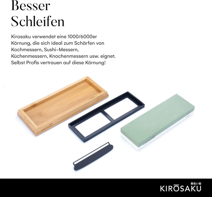 Messerschärfer Schleifstein Messer - Premium Abziehstein Wetzstein mit Schärfhilfe und rutschfestem