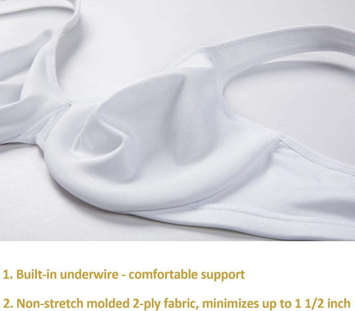 DELIMIRA Damen Minimizer BH mit Bügel Grosse Brüste Starker Halt Seamless Tshirt BHS Soft 70C Weiss,