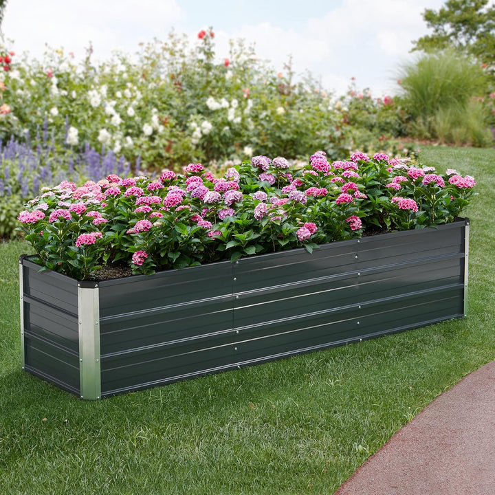 [en.casa] Pflanzbeet Nijmegen 183 x 47 x 40 cm Blumenbeet mit 2 Mittelstreben Hochbeet wetterfest Pf