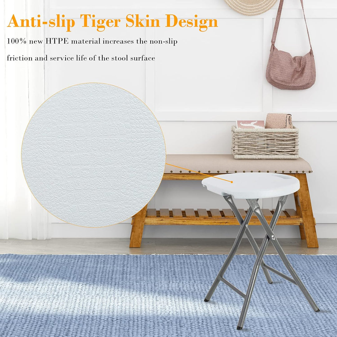 Todeco Klapphocker 2er-Set mit Handle, Plastik, Metall,Tragbarer Essstuhl klappbar, Outdoor Klapphoc