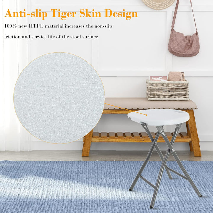 Todeco Klapphocker 2er-Set mit Handle, Plastik, Metall,Tragbarer Essstuhl klappbar, Outdoor Klapphoc