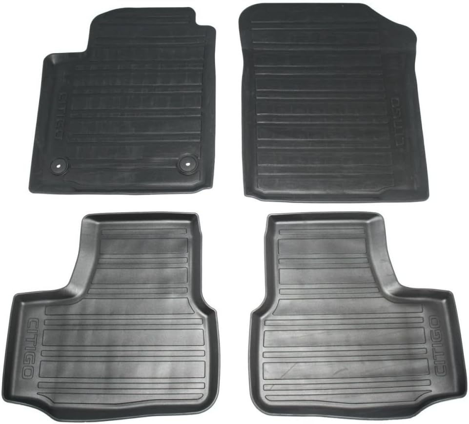 Skoda 1ST061550 Gummi Fussmatten 4X Gummimatten Original Allwettermatten mit Schriftzug (2-Türer)
