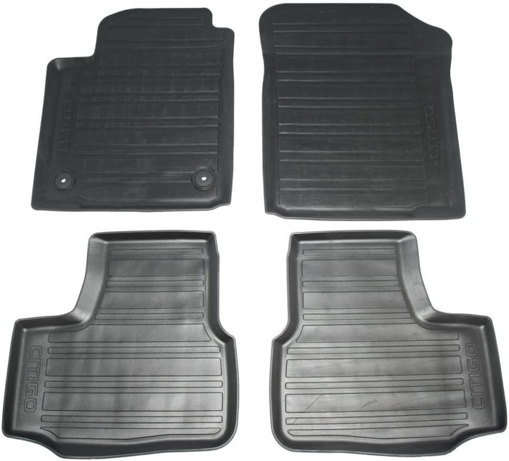 Skoda 1ST061550 Gummi Fussmatten 4X Gummimatten Original Allwettermatten mit Schriftzug (2-Türer)
