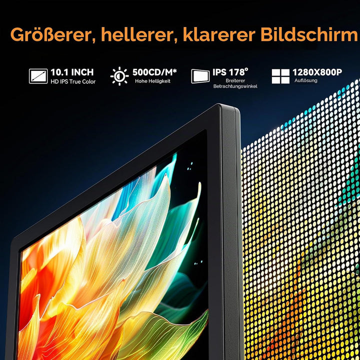 Elikliv EM4K Flex 4K Löt-Digitalmikroskop 2000x, Flexibler Armständer, 10,1" HDMI-Mikroskop mit Ring