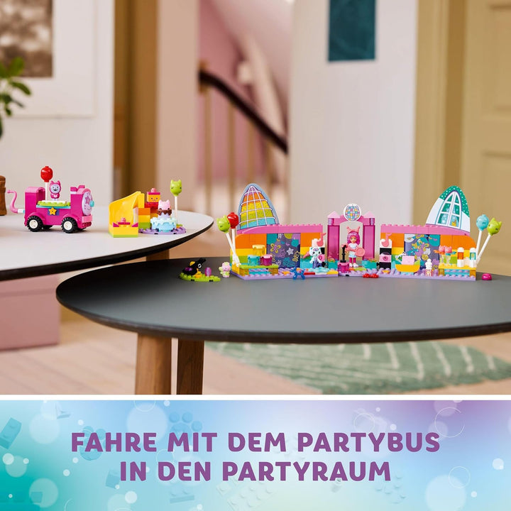 Lego 4+ Gabbys Puppenhaus Gabbys Partyraum, Disco-Spielset mit Rutsche und Tierfiguren für kreative