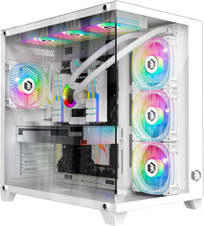 Empire Gaming - (2024 Neu) Gamer PC-Gehäuse CL-242 – ARGB Medium Tower ATX, Micro-ATX und ITX – 7 Lü