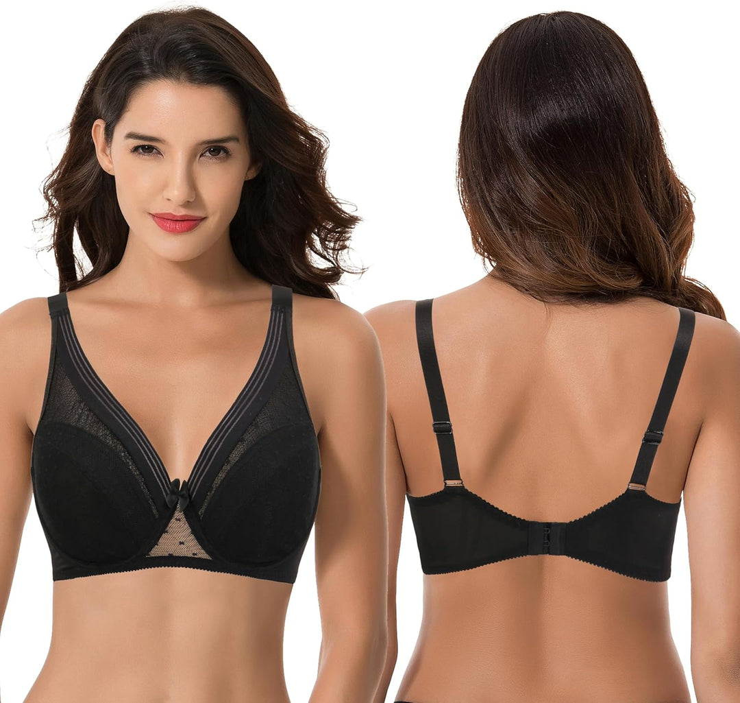 Curve Muse Damen Übergrösse Minimierer Ungefüttert Bügel Vollständige Abdeckung BH 75E Schwarz, Lt B