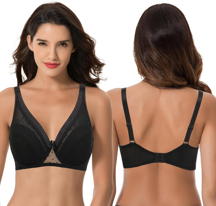 Curve Muse Damen Übergrösse Minimierer Ungefüttert Bügel Vollständige Abdeckung BH 75E Schwarz, Lt B