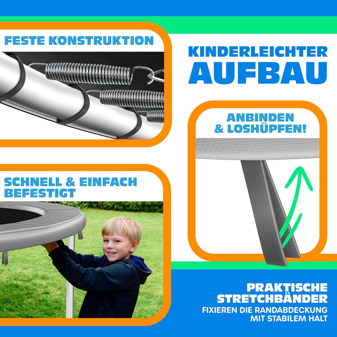 KESSER® - Trampolin Randabdeckung Ø 244, 305, 366, 426 cm, 30cm breit 100% UV-beständig reissfest Fe