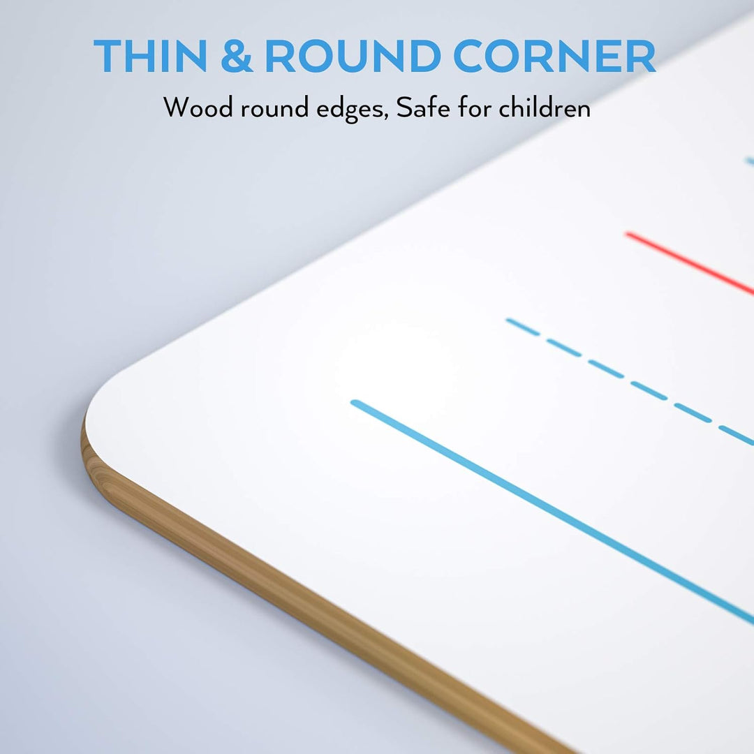 Nicpro 2 Stück Whiteboard Klein A4, Doppelseitiges Desktop Schreibtafel Liniert mit 8 Bunte Stifte,