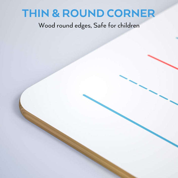 Nicpro 2 Stück Whiteboard Klein A4, Doppelseitiges Desktop Schreibtafel Liniert mit 8 Bunte Stifte,