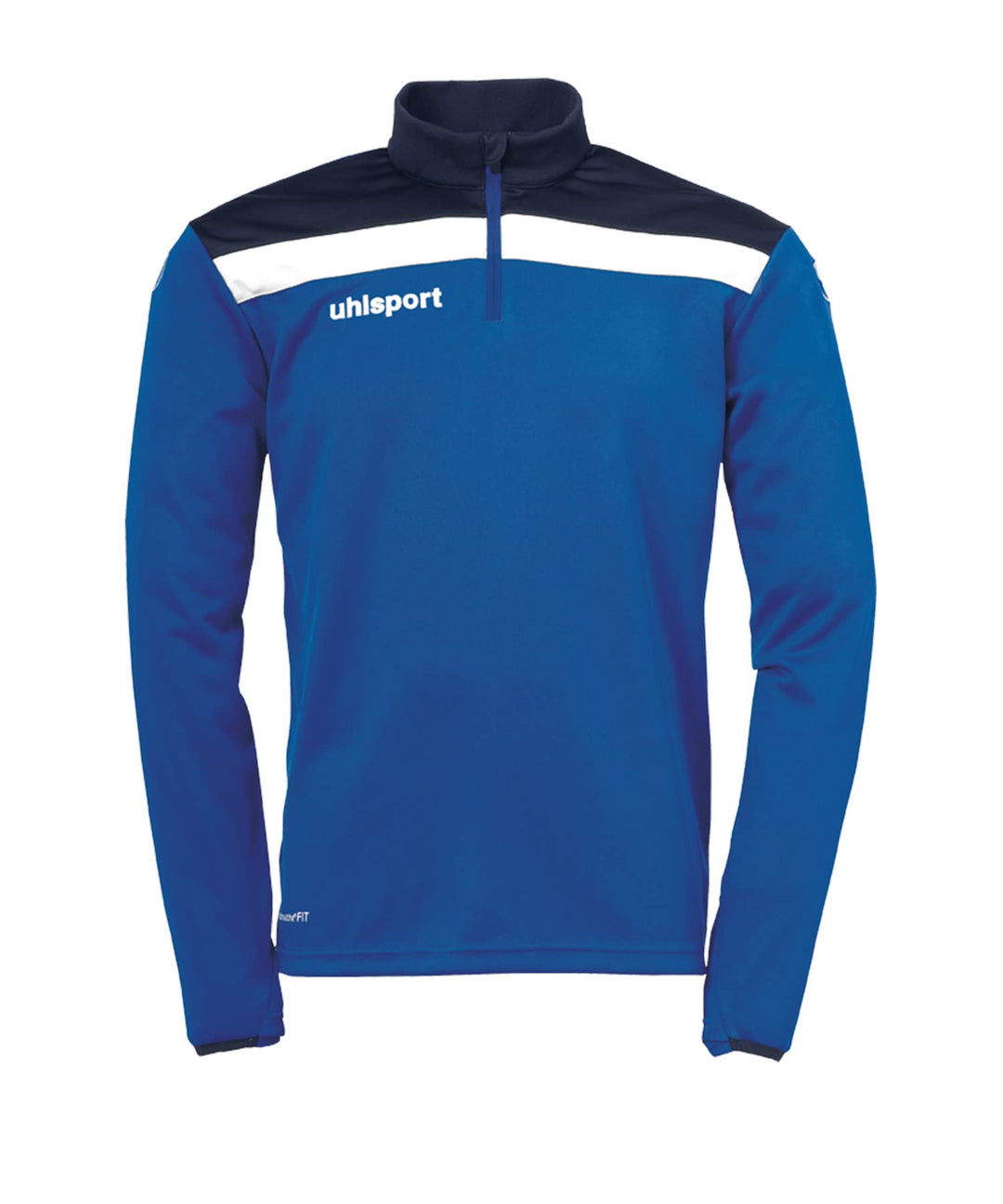 uhlsport Unisex Kinder Offense 23 1/4 Zip Top Sweatshirt 128 Azurblau/Marine/Weiss, 128 Azurblau/Mar