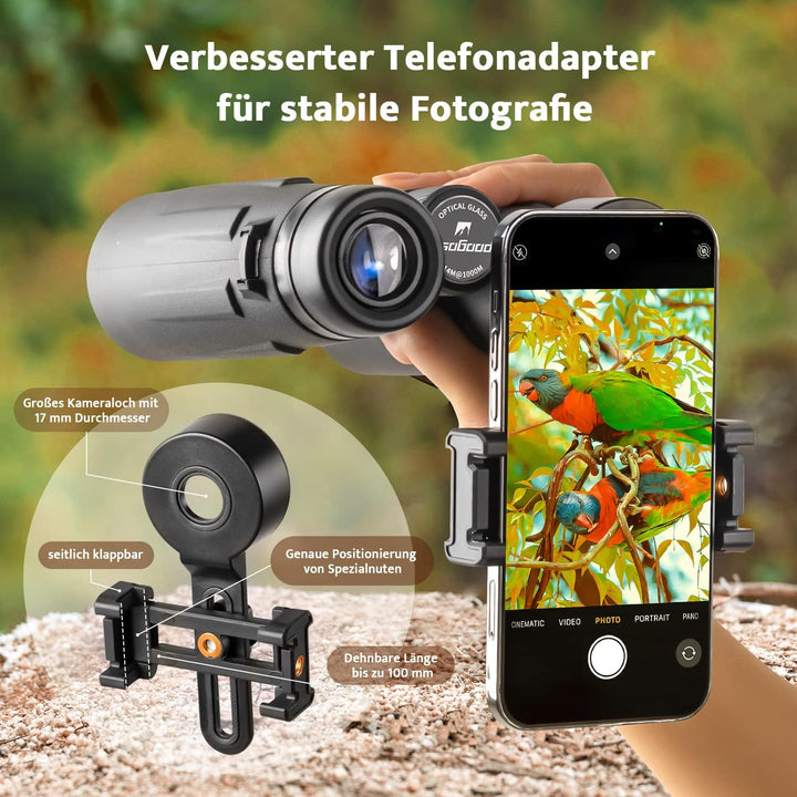 Hochleistungsfernglas, Usogood 10x42 HD Kompaktfernglas für Erwachsene mit BAK4-Prisma und FMC-Objek