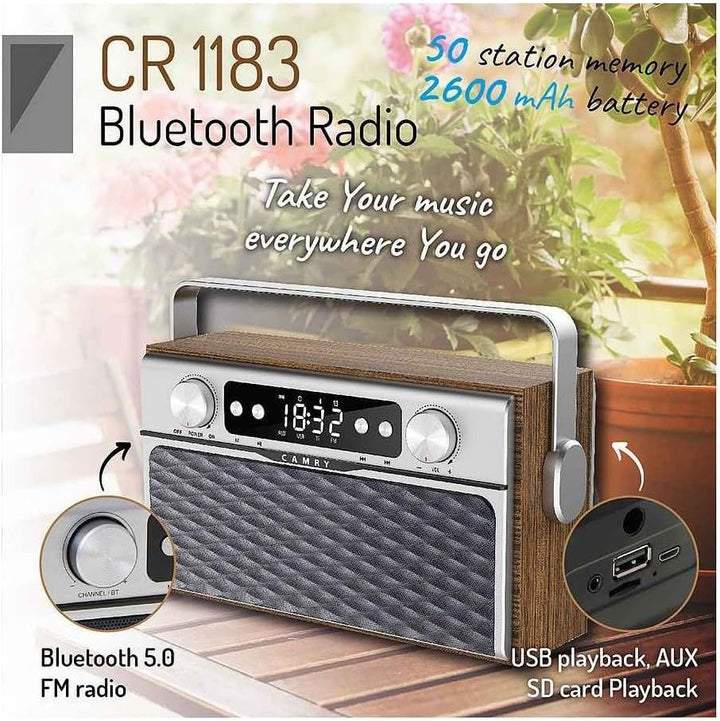 CAMRY CR 1183 Bluetooth-Radio, Grau
