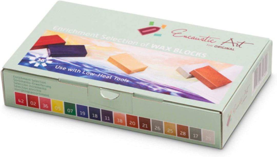 Encause Wachsblock-Set, 16 Wachsblöcke, Blau, Gold, Grau, Silber