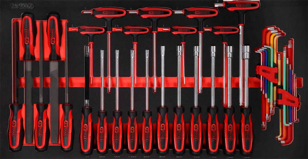 KS Tools 813.0042 Schraubendreher- / und Feilen-Satz in Schaumstoffeinlage, 42-tlg