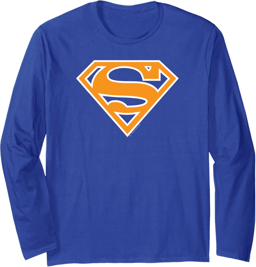 Superman Light Orange & White Shield Langarmshirt