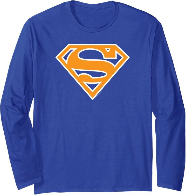 Superman Light Orange & White Shield Langarmshirt