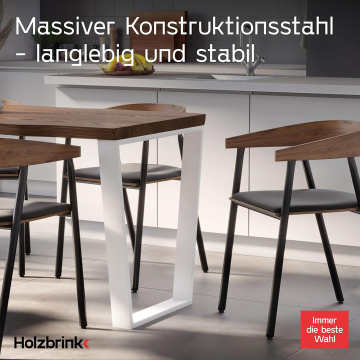 HOLZBRINK Tischbeine Trapez für Esstisch/Schreibtisch, 70/50x72cm, Verkehersweiss, 1 Stück, HLT-21-C