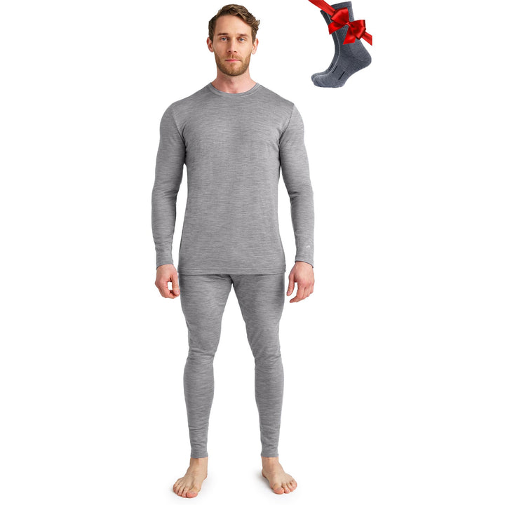 Merino.tech 100% Merino Unterwäsche Herren Set - Leicht, Mittelgewicht, Thermounterwäsche Merinowoll