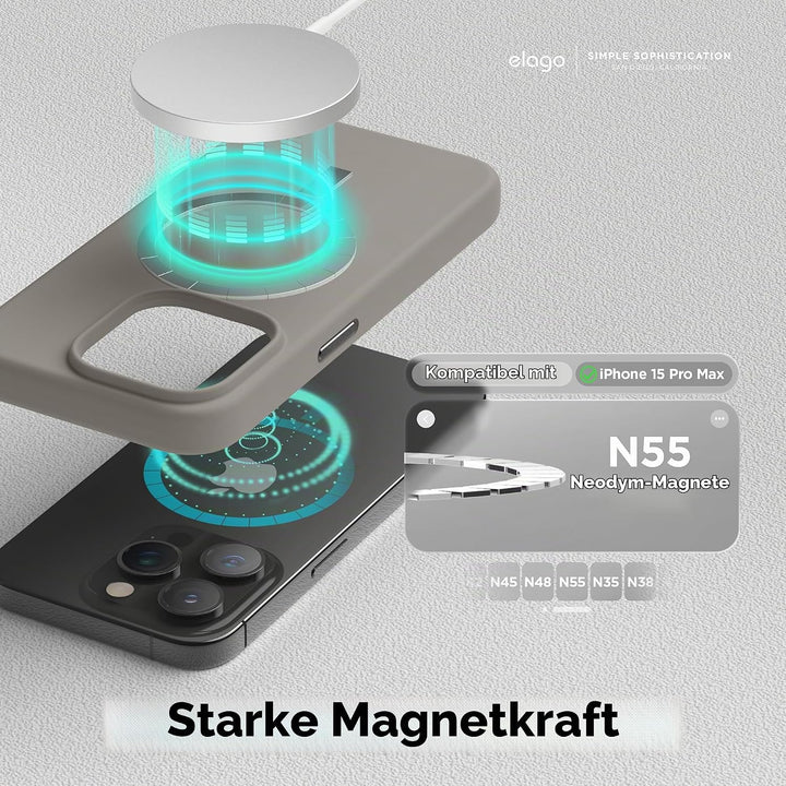 elago Magnetische Silikonhülle Kompatibel mit iPhone 15 Pro Max Hülle, Kompatibel mit MagSafe Alles