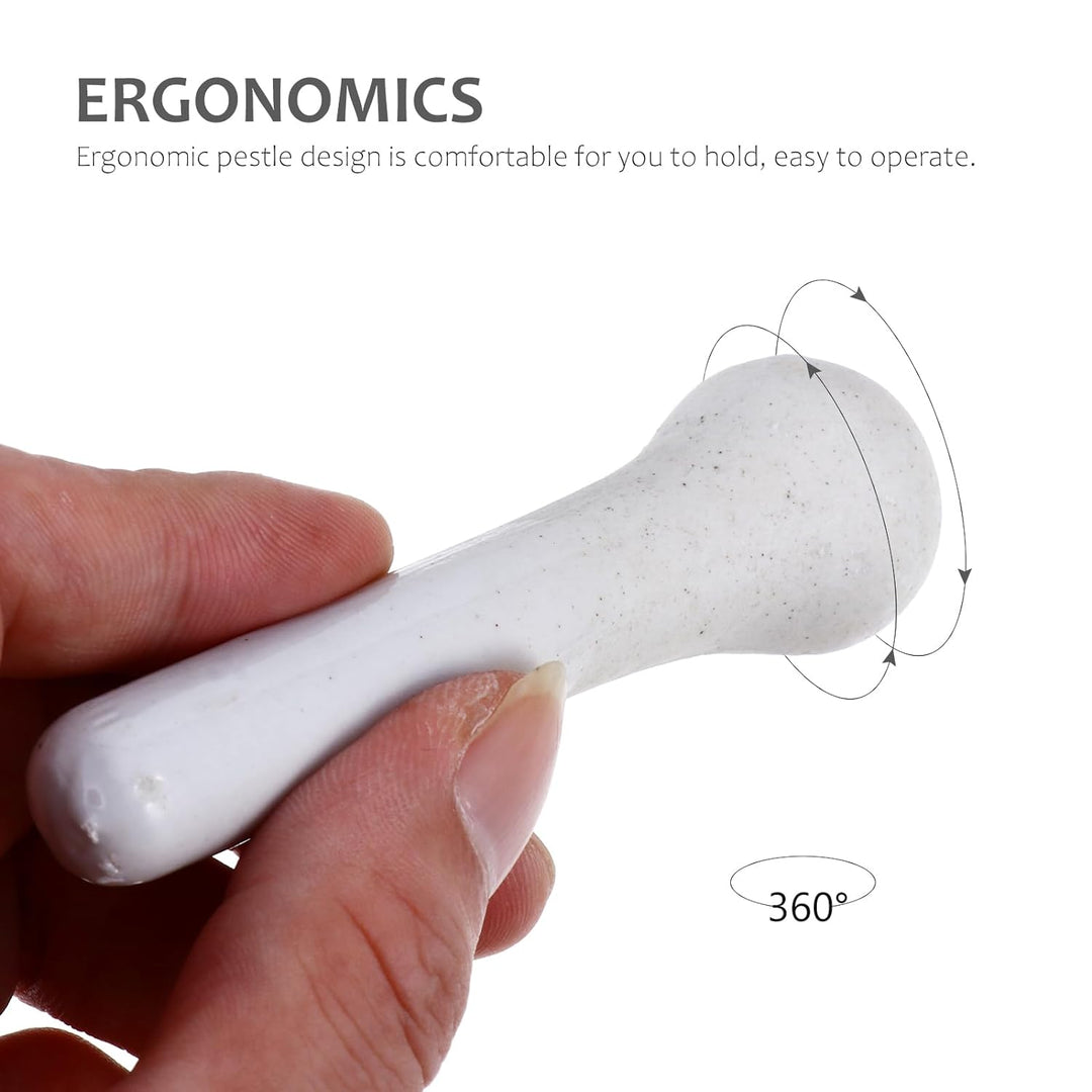 VILLCASE 2 Sets/4 Stück kleiner Porzellanmörser Stössel Set Keramik Kleine Kräuterschale Pesto Pulve