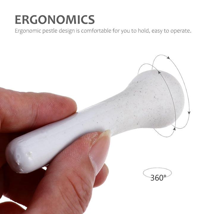 VILLCASE 2 Sets/4 Stück kleiner Porzellanmörser Stössel Set Keramik Kleine Kräuterschale Pesto Pulve