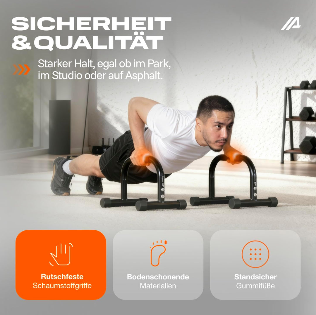 Parex Parallettes aus Stahl, gelenkschonende & rutschfeste Liegestützgriffe, Calisthenics Equipment