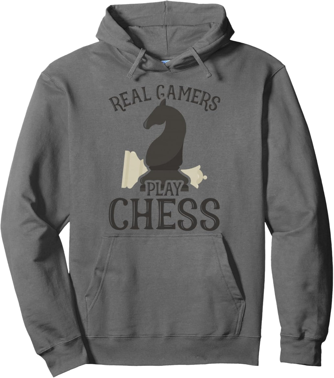 Schach Real Gamers Play Chess Schachspieler Springer Schach Pullover Hoodie