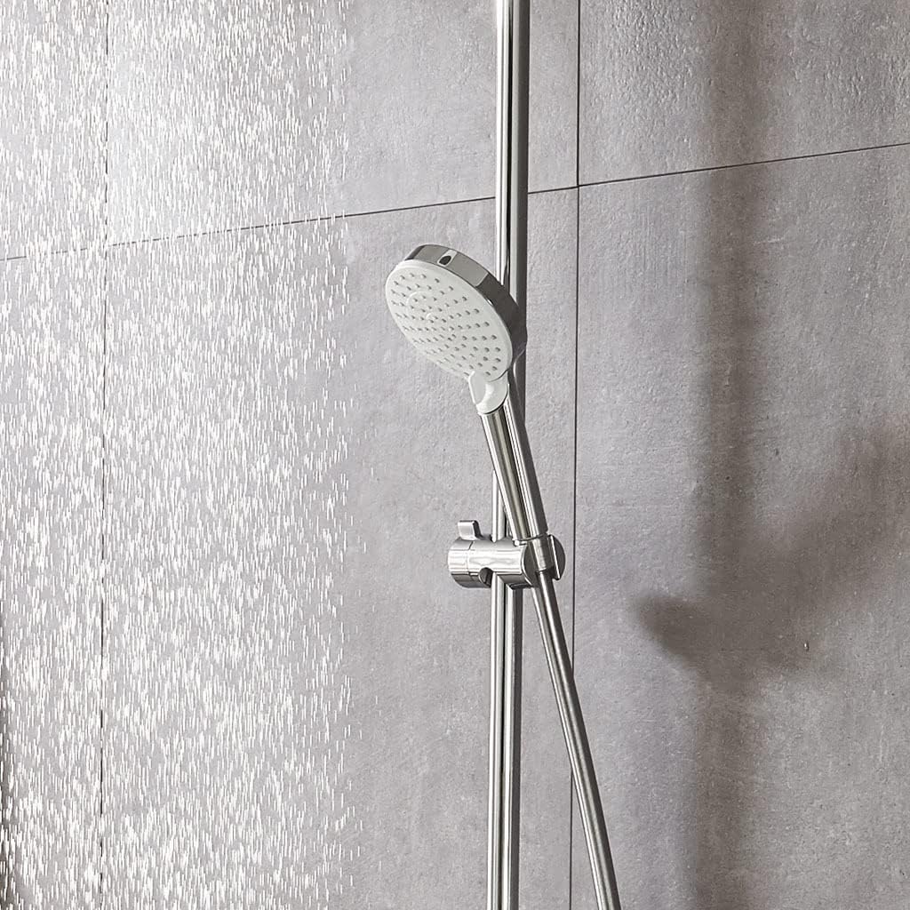 hansgrohe wassersparender Duschkopf Crometta, Sparduschkopf, 2 Strahlarten, Weiss/Chrom, 9l / min 2