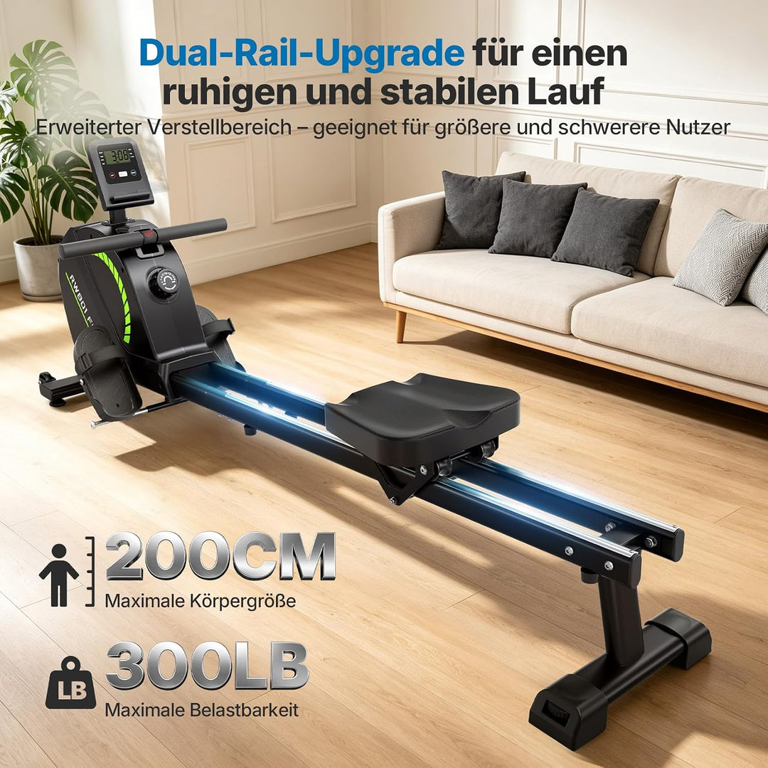 Dripex Magnetisches Rudergerät für Zuhause mit 16 Widerstandsstufen, Rudergerät für Zuhause mit LCD-