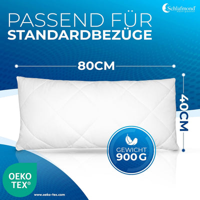 Schlafmond Medicus Clean Allergiker Kopfkissen 40 x 80 cm - Max. Schlafkomfort, Anpassbare Kissenfül