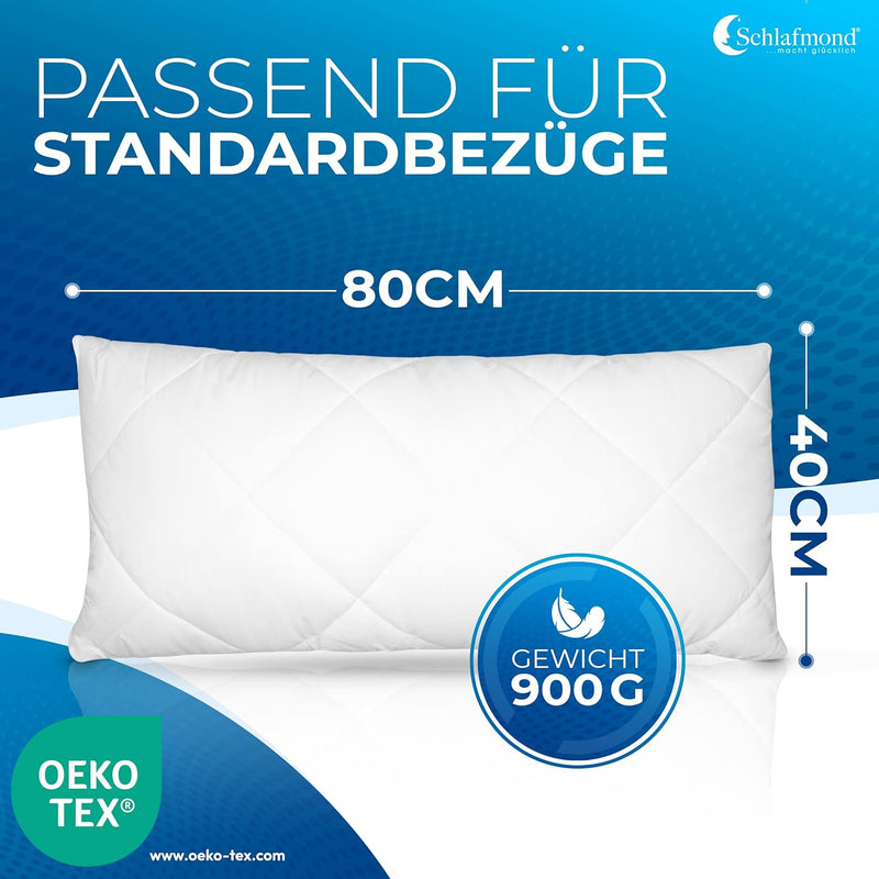 Schlafmond Medicus Clean Allergiker Kopfkissen 40 x 80 cm - Max. Schlafkomfort, Anpassbare Kissenfül