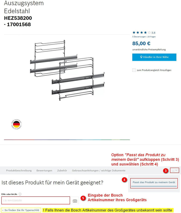 Bosch HEZ542000 Zubehör für Backöfen, Universalpfanne, grau emailliert, für Backöfen mit Backwagen S