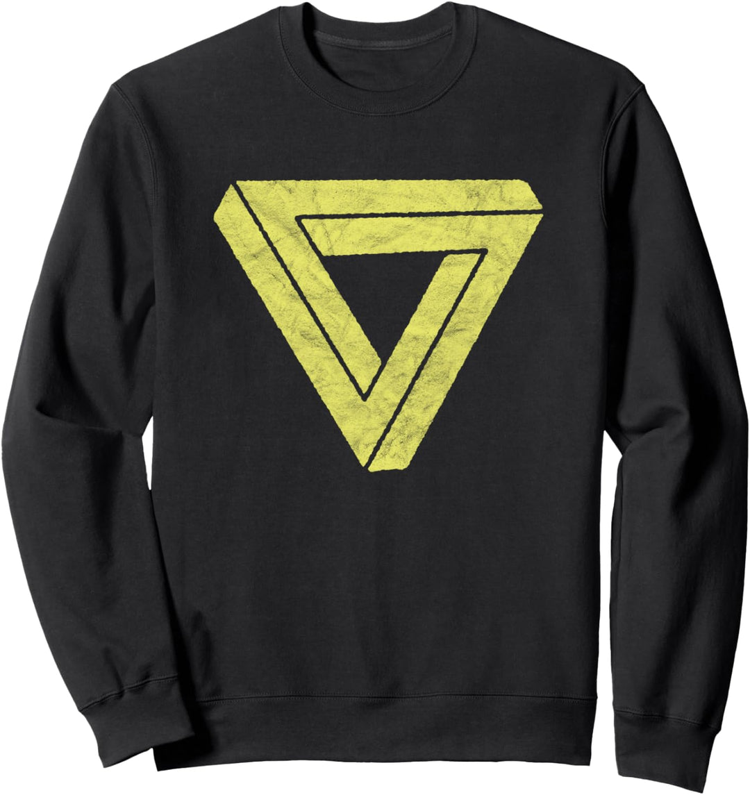 Impossible Geometry Futuristic Distressed Multi Triangles Sweatshirt