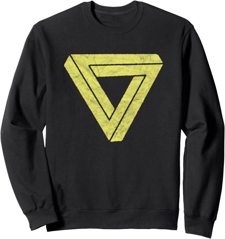 Impossible Geometry Futuristic Distressed Multi Triangles Sweatshirt