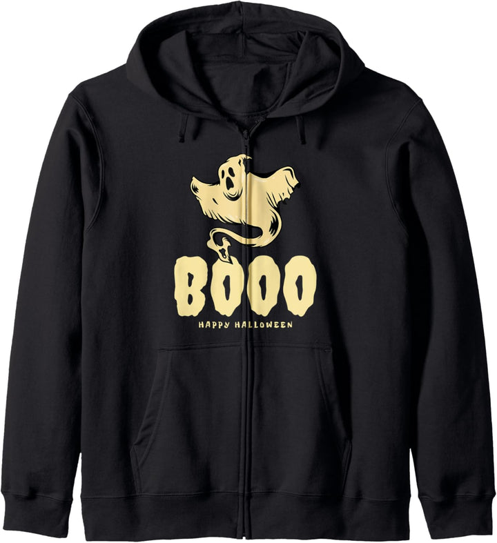 Booo Ghost Happy Halloween lustiges Kostüm Kapuzenjacke