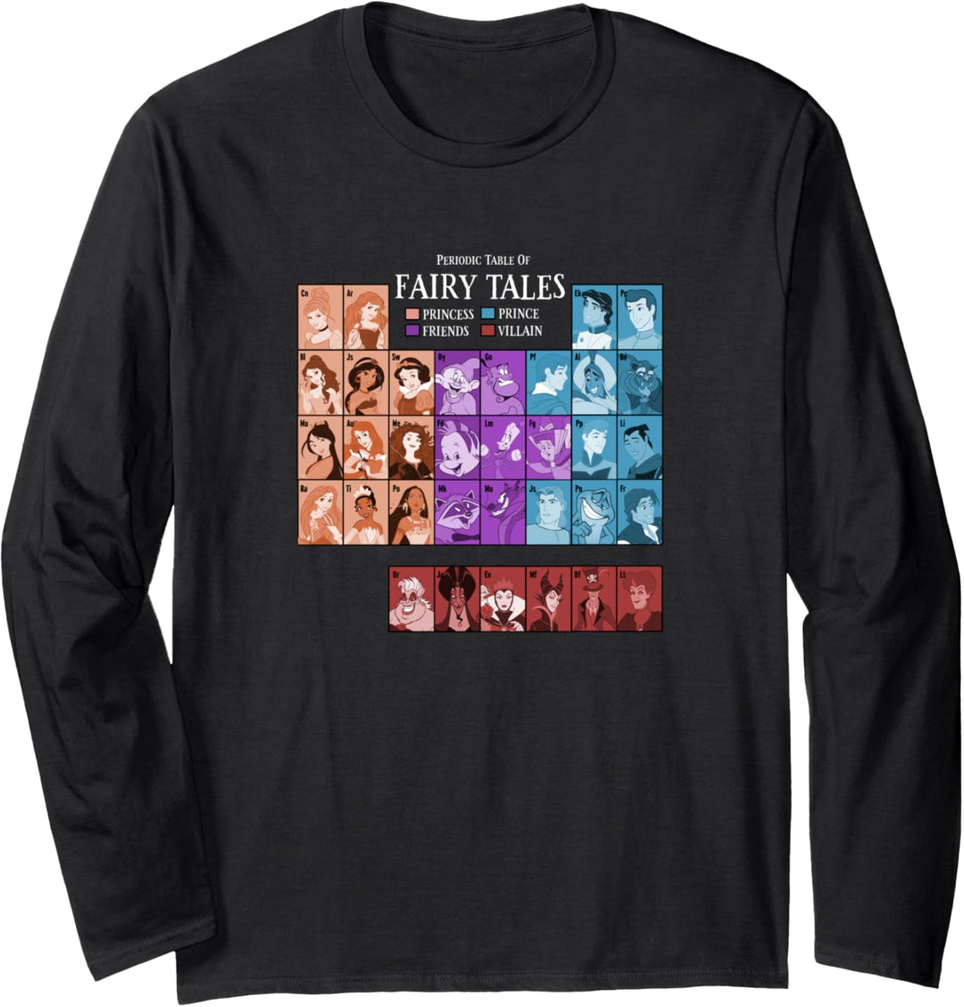 Disney Princess Periodic Table Fairy Tales Langarmshirt