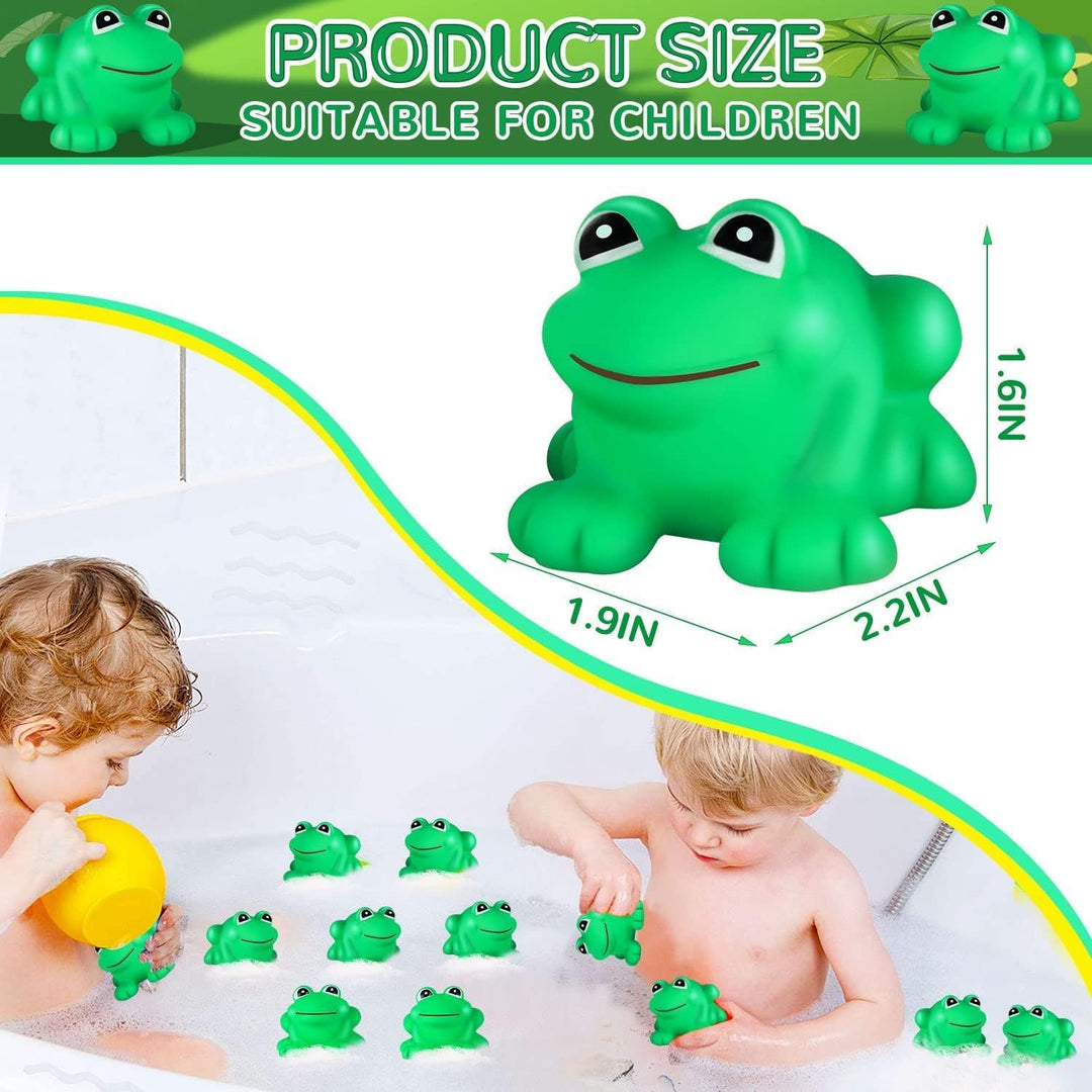 36pcs Rubber Floating Frogs for Kids, Cute Bath Toy Mini Frogs Floating Squeaky Frog for Cake Decora